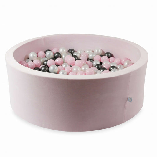 Piscine à Balles 110x40 Velvet Soft Rose Clair avec balles 500 pcs. (perle, rose bébé, graphite métallisé)