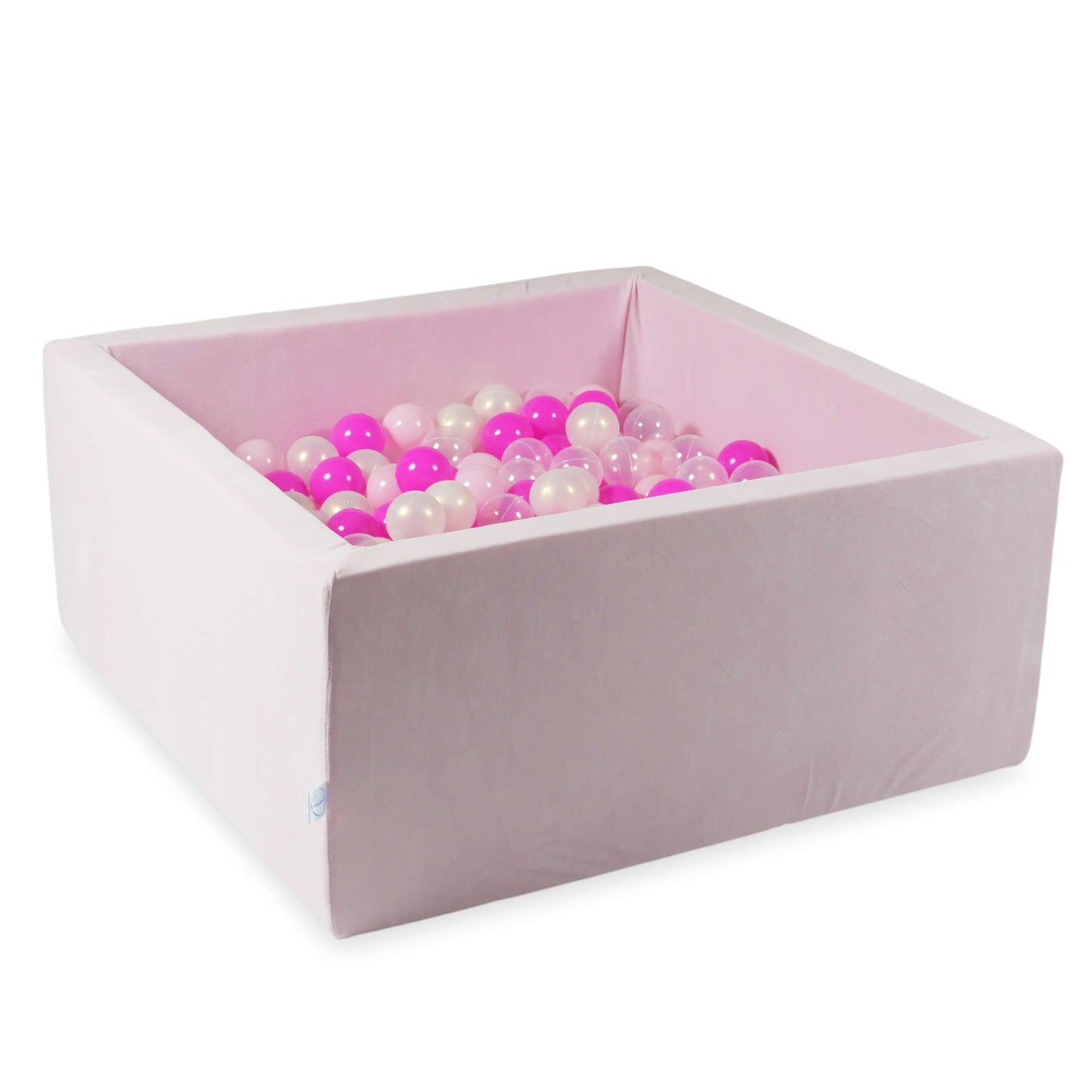 Piscine à Balles 90x90x40 Velvet Soft Rose Clair avec balles 400 pcs. (transparent, effet sirène, rose bébé, rose)