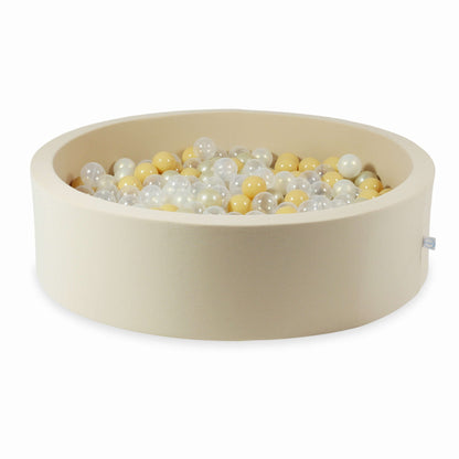 Piscine à balles 110x30 beige avec balles 400 pcs. (transparent, effet sirène, or clair, beige)