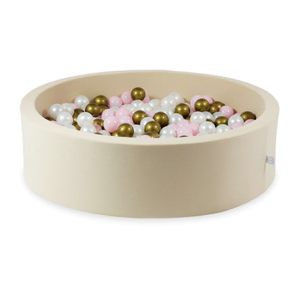 Piscine à balles 110x30 beige avec balles 400 pcs. (perle, rose bébé, vieil or)