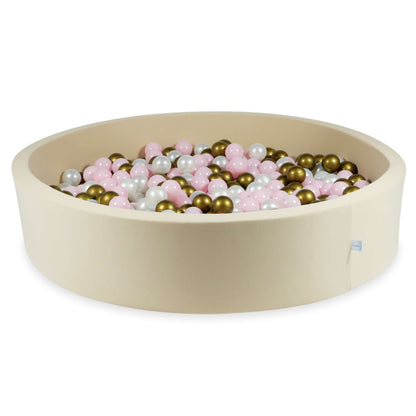 Piscine à balles 130x30 beige avec balles 600 pcs. (perle, rose bébé, vieil or)
