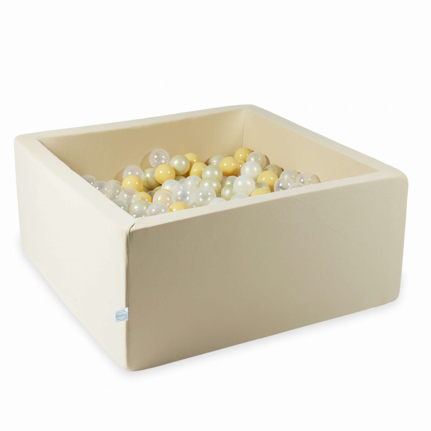 Piscine à balles 90x90x40 beige avec balles 400 pcs. (transparent, effet sirène, or clair, beige)