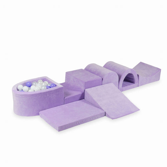 Aire de jeu en mousse avec micro piscine Velvet Soft Purple + 100 balles (blanc, perle, chiné)