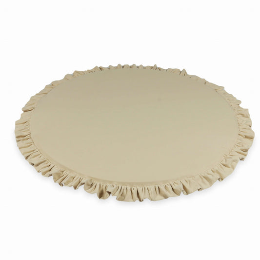 Tapis d'éveil 100cm pour enfant, rond avec volant, Beige