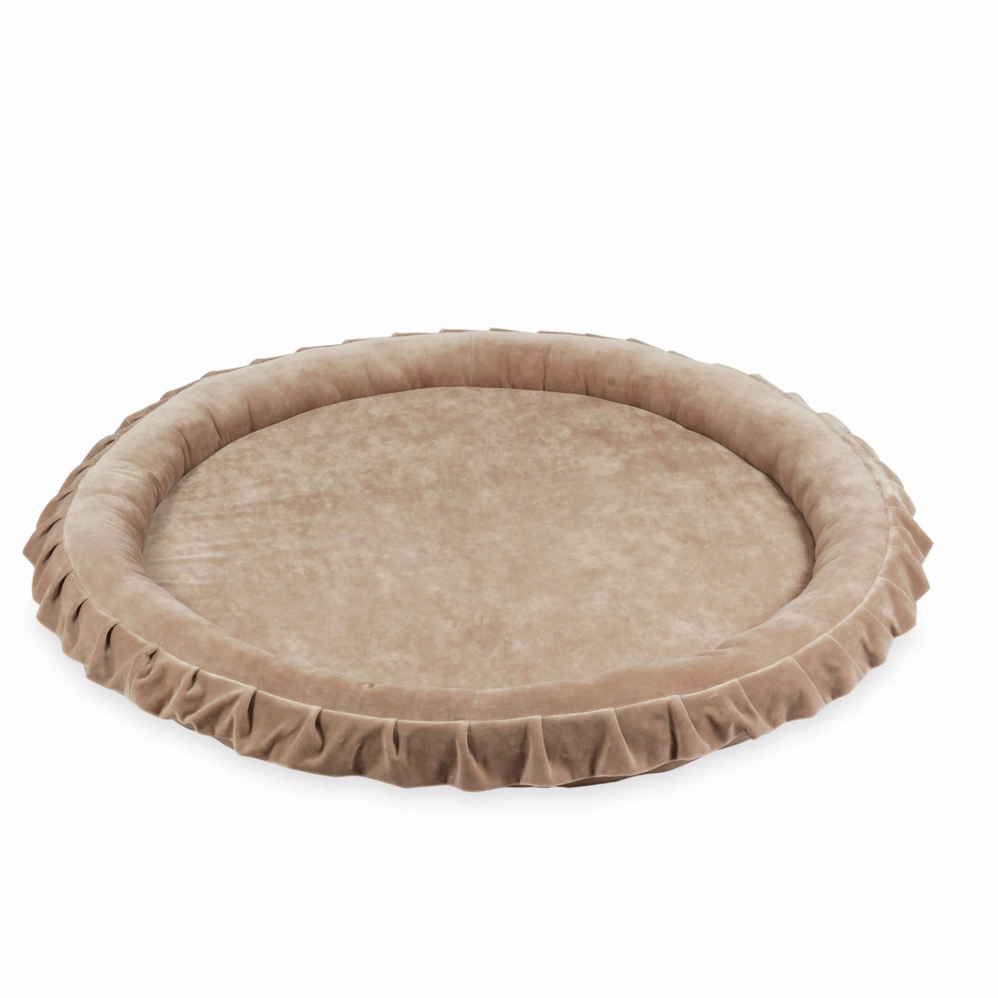 Tapis de jeu Playnest 120cm pour enfants, velours doux beige foncé