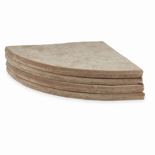 Tapis de jeu 160cm pour enfant, rond pliable, Velours Doux Beige Foncé