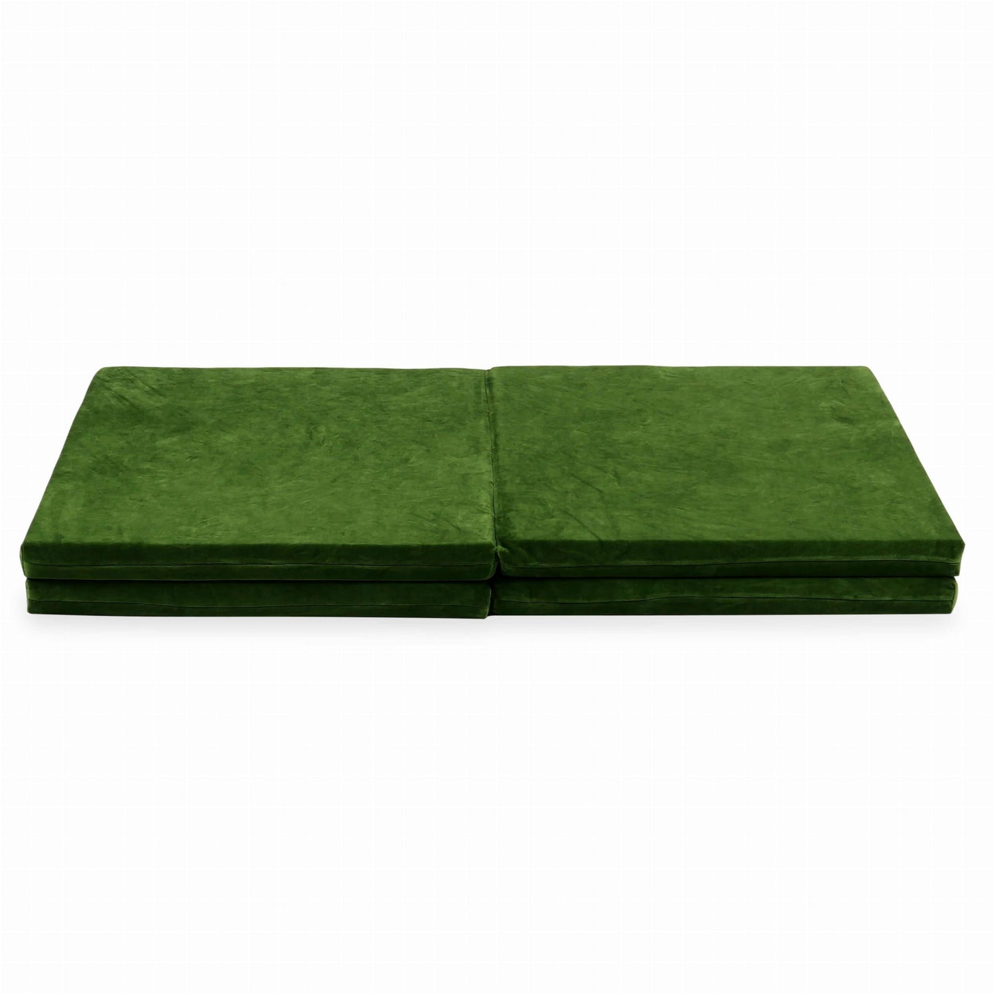 Tapis de jeu 120x120cm pour enfants, carré pliable, Velvet Soft Olive