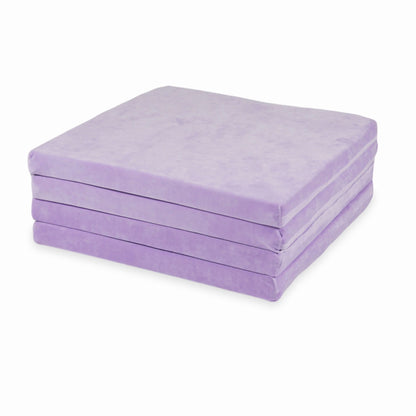 Tapis de jeu 120x120cm pour enfants, carré pliable, Velours Doux Violet