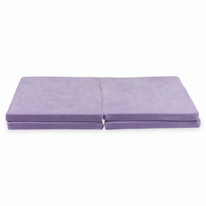 Tapis de jeu 120x120cm pour enfants, carré pliable, Velours Doux Violet