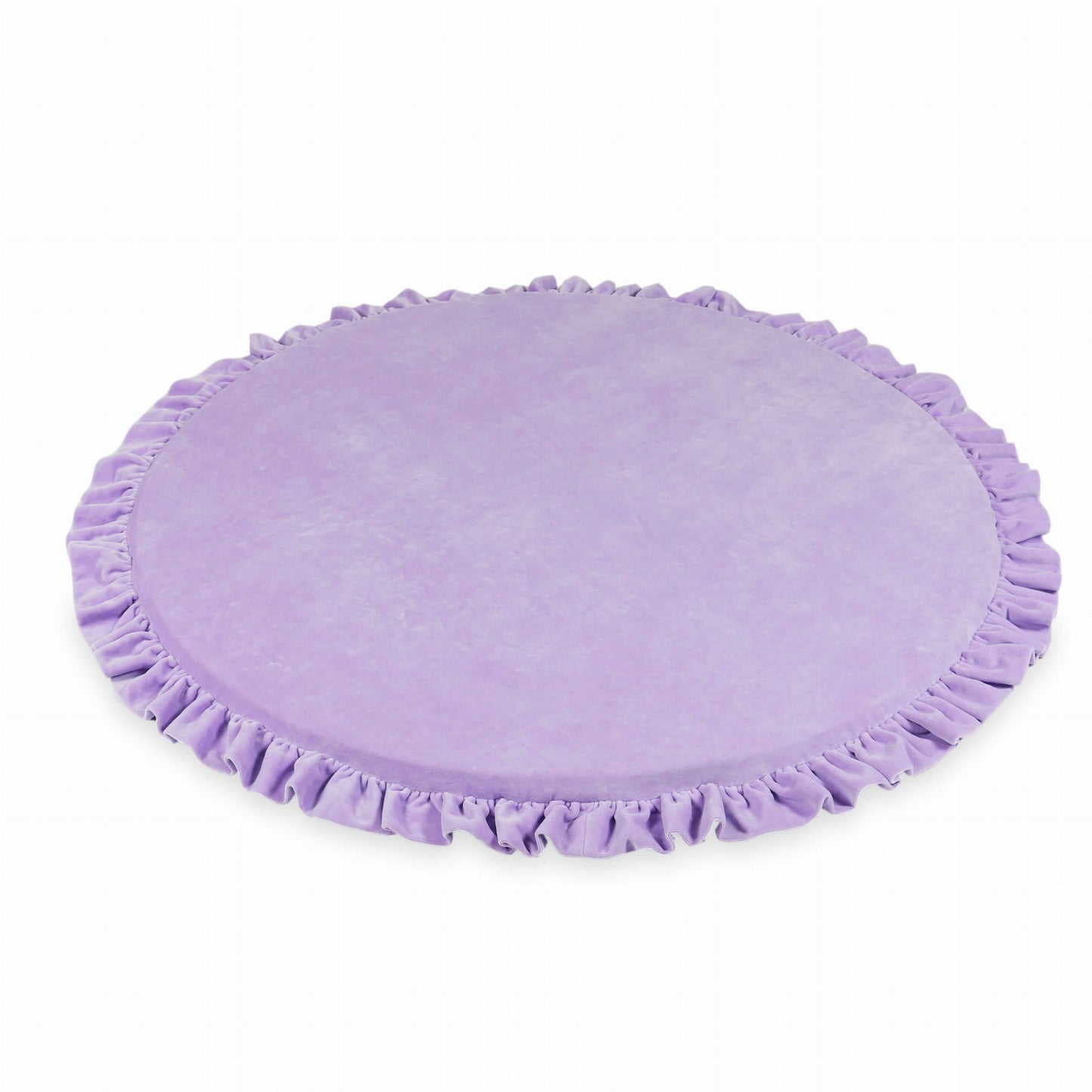 Tapis d'éveil 100cm pour enfant, rond avec volant, Velours Doux Violet