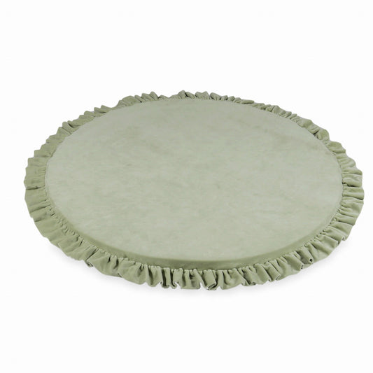 Tapis d'éveil 100cm pour enfant, rond avec volant, Velvet Soft Lightmint