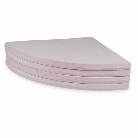 Tapis de jeu 160cm pour enfant, rond pliable, Velours Soft Rose Clair