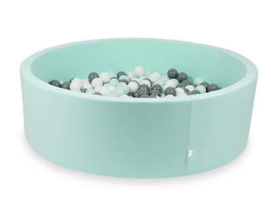 Piscine à Balles menthe 130x40 avec balles 700pcs (blanc, gris, menthe clair)