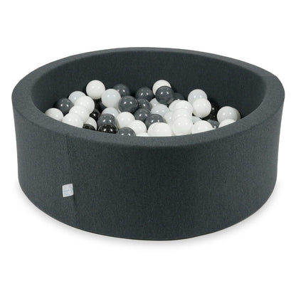 Piscine à Balles graphite 90x30 avec boules 200pcs (blanc, graphite, noir, blanc laineux)