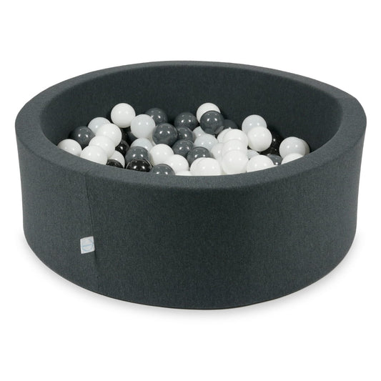 Piscine à Balles graphite 90x30 avec boules 200pcs (blanc, graphite, noir, blanc laineux)