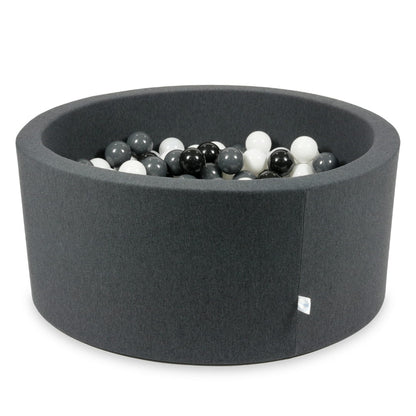 Piscine à Balles graphite 90x40 avec boules 300pcs (blanc, graphite, noir, blanc laineux)