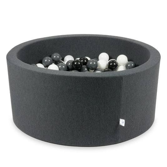 Piscine à Balles graphite 90x40 avec boules 300pcs (blanc, graphite, noir, blanc laineux)