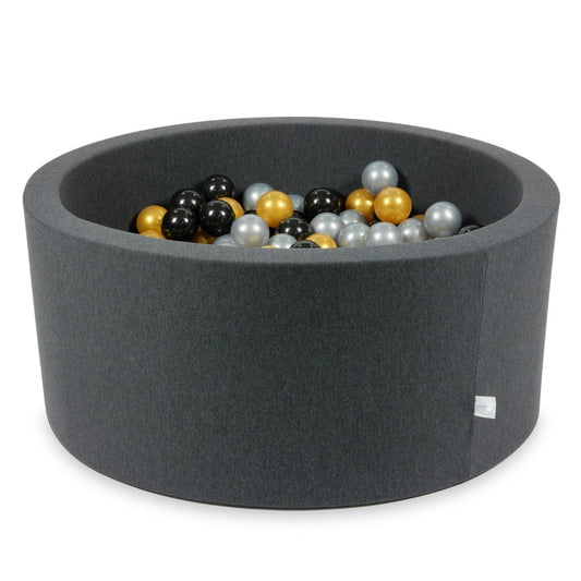 Piscine à Balles graphite 90x40 avec boules 300pcs (argent, or, noir)