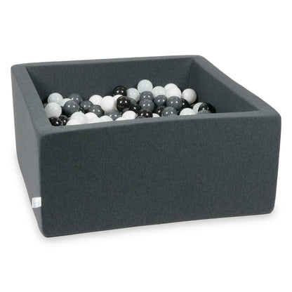 Piscine à Balles graphite 90x90x40 avec boules 400pcs (blanc, graphite, noir, blanc laineux)