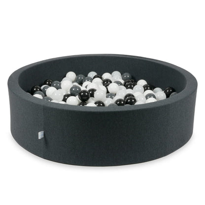 Piscine à Balles graphite 110x30 avec boules 400pcs (blanc, graphite, noir, blanc laineux)