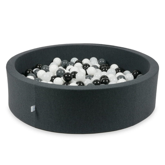 Piscine à Balles graphite 110x30 avec boules 400pcs (blanc, graphite, noir, blanc laineux)