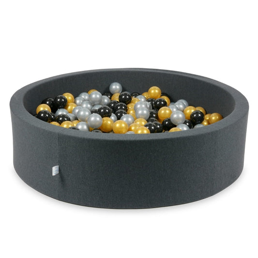 Piscine à Balles graphite 110x30 avec boules 400pcs (argent, or, noir)