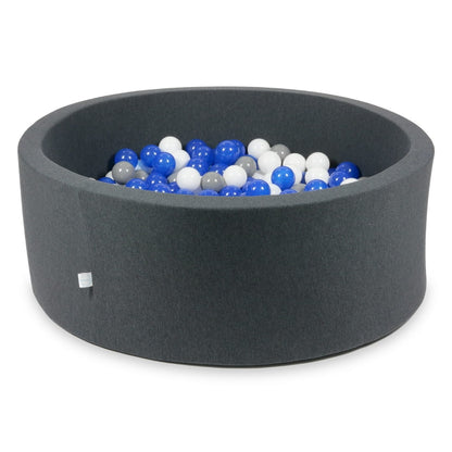Piscine à Balles graphite 110x40 avec boules 500pcs (bleu, blanc, gris)