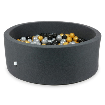 Piscine à Balles graphite 110x40 avec boules 500pcs (argent, or, noir)