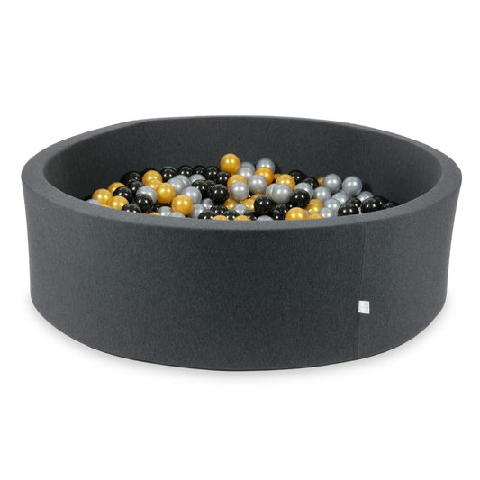 Piscine à Balles graphite 130x40 avec boules 700pcs (argent, or, noir)