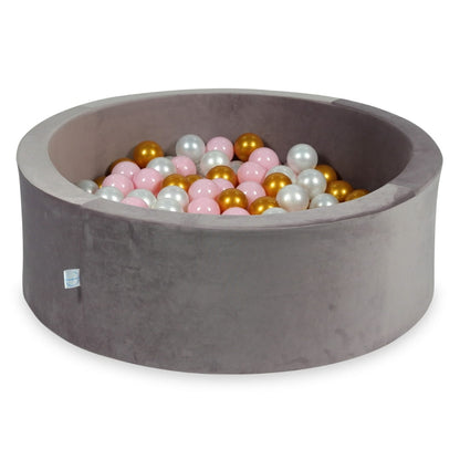 Piscine à balles avec balles 200pcs 90x30 velours lilas (rose bébé, perle, or)