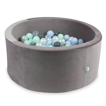 Piscine à Balles avec balles 300pcs 90x40 velours lilas (menthe clair, bleu bébé perle, gris, transparent, perle)