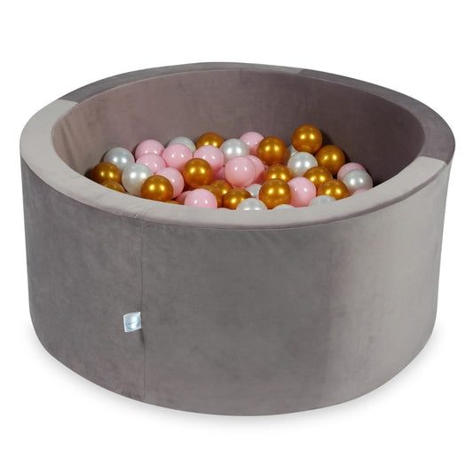 Piscine à balles avec balles 300pcs 90x40 velours lilas (rose bébé, perle, or)
