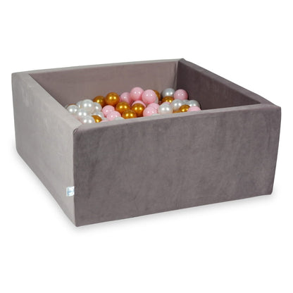 Piscine à Balles avec balles 400pcs 90x90x40 velours lilas (rose bébé, perle, or)