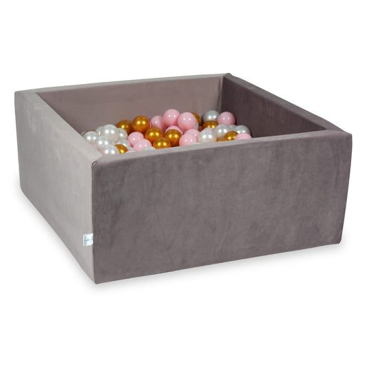 Piscine à Balles avec balles 400pcs 90x90x40 velours lilas (rose bébé, perle, or)