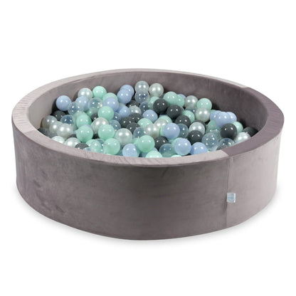 Piscine à Balles avec balles 400pcs 110x30 velours lilas (menthe clair, bleu bébé perle, gris, transparent, perle)