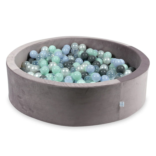 Piscine à Balles avec balles 400pcs 110x30 velours lilas (menthe clair, bleu bébé perle, gris, transparent, perle)