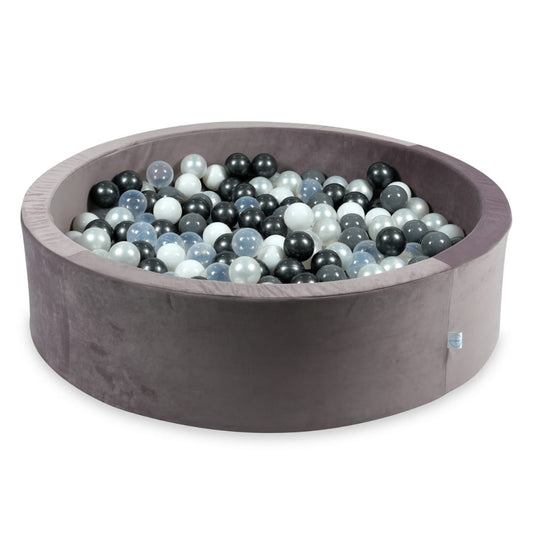 Piscine à Balles avec balles 400pcs 110x30 velours lilas (perle, gris, blanc, transparent, graphite métallisé)