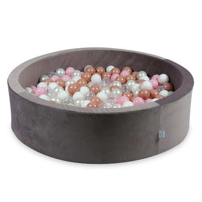 Piscine à Balles avec balles 400pcs 110x30 velours lilas (transparent, blanc, perle, rose bébé, or rose)