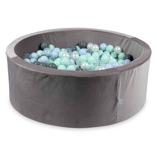 Piscine à Balles avec balles 500pcs 110x40 velours lilas (menthe clair, bleu bébé perle, gris, transparent, perle)