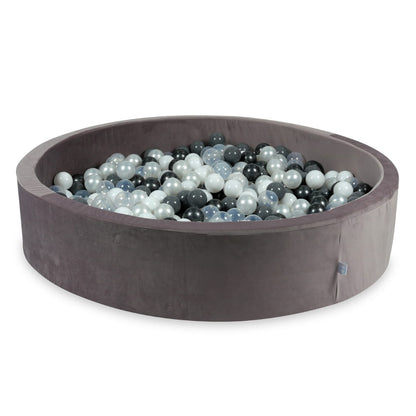 Piscine à Balles avec balles 600pcs 130x30 velours lilas (perle, gris, blanc, transparent, graphite métallisé)