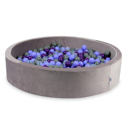 Piscine à Balles avec balles 600pcs 130x30 velours lilas (transparent, chiné, violet, gris)