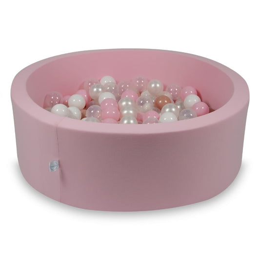 Piscine à Balles rose 90x30 avec balles 200pcs + Soft Balls : blanc, gris, menthe clair