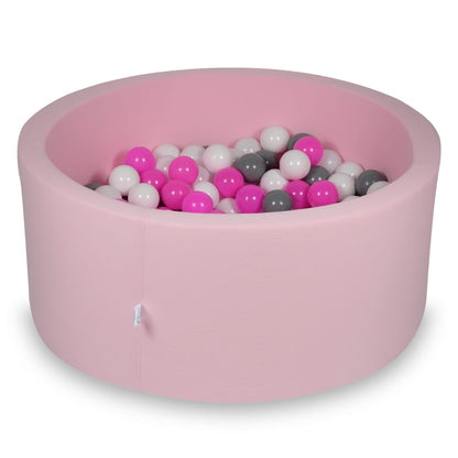 Piscine à Balles 90x40cm rose avec boules 300pcs (blanc, gris, rose)