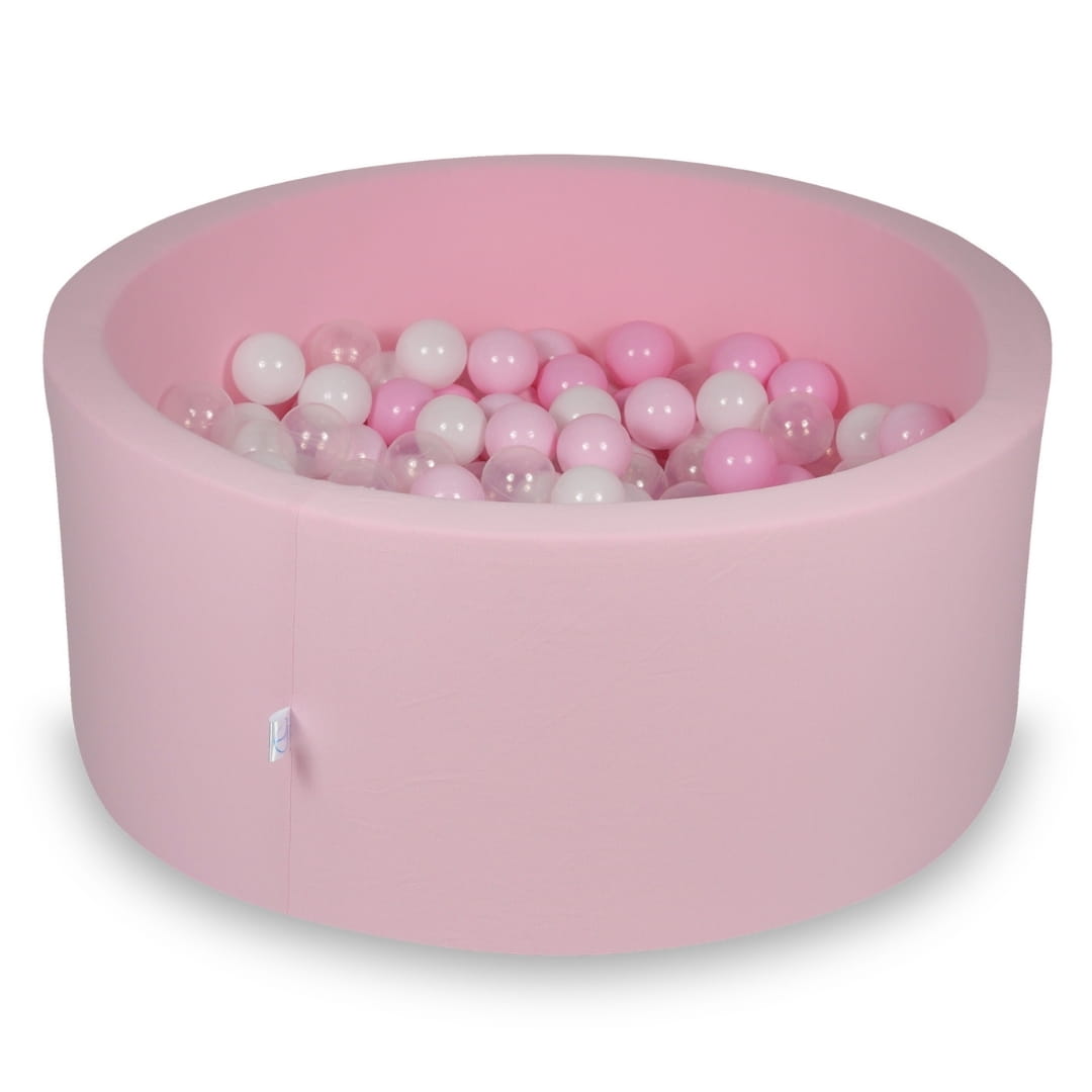 Piscine à Balles 90x40cm rose avec boules 300pcs (rose bébé, blanc, transparent, rose poudré)