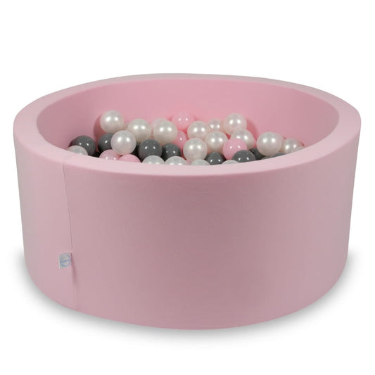Piscine à Balles rose 90x40 avec boules 300pcs (perle, gris, rose bébé)