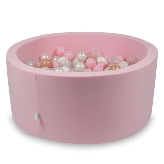 Piscine à Balles rose 90x40 avec balles 300pcs + Soft Balls : blanc, gris, menthe clair
