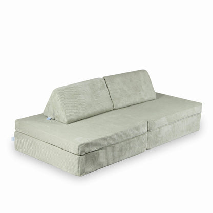 Housse de canapé de jeu Montessori en velours côtelé standard gris