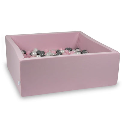 Piscine à Balles rose 110x110x40 avec boules 600pcs (perle, gris, rose bébé)