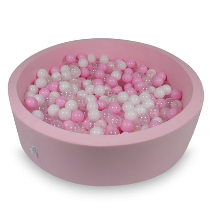 Piscine à Balles 110x30cm rose avec boules 400pcs (rose bébé, blanc, transparent, rose poudré)