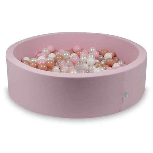 Piscine à Balles rose 110x30 avec balles 400pcs + Soft Balls : blanc, gris, menthe clair
